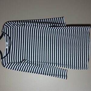 Julia Black and White Striped Long Sleeve Mini Dress